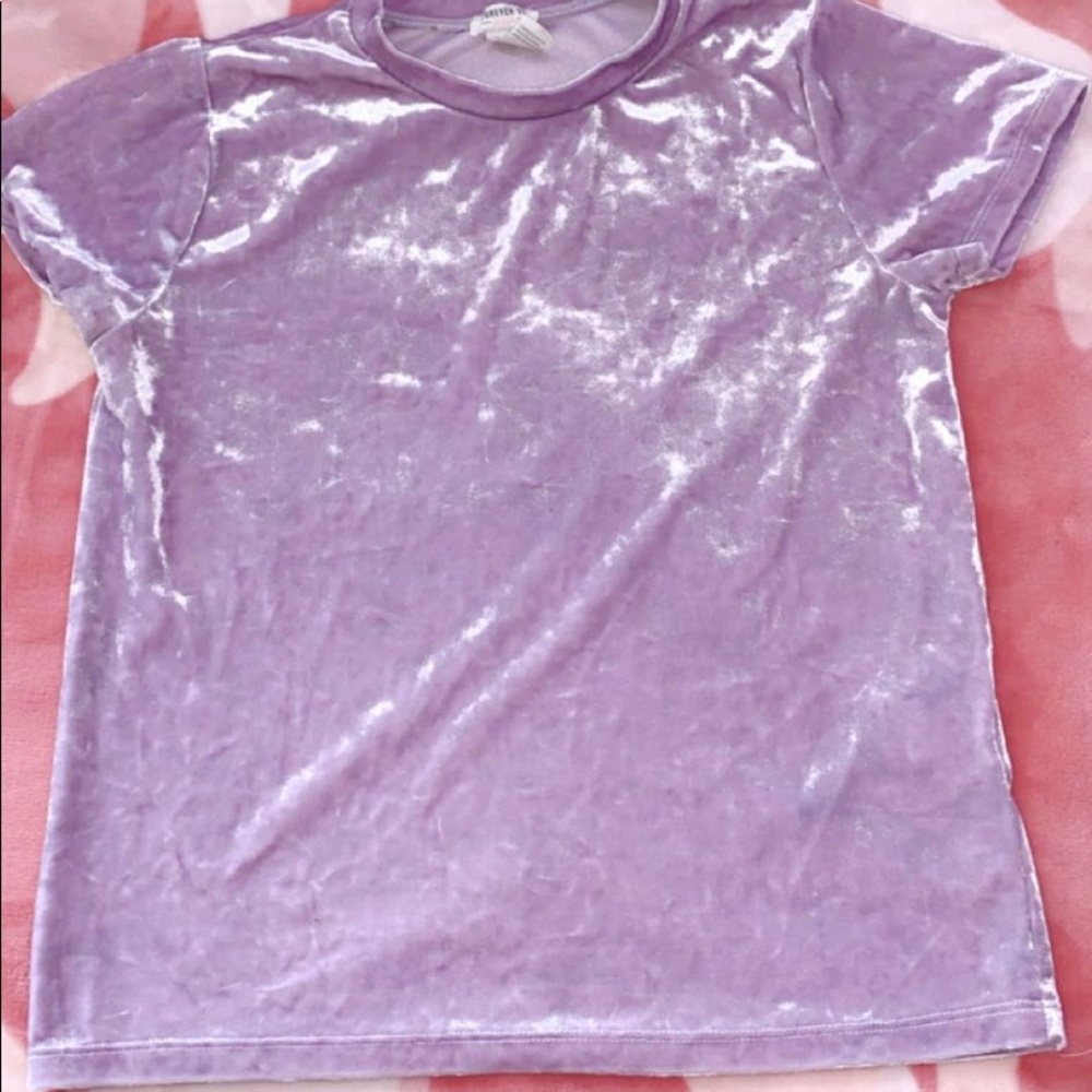 Purple fuzzy shirt crop top 💅🏼